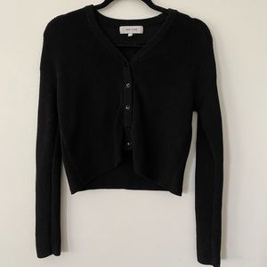 Anthropologie cropped cardigan sweater black xs